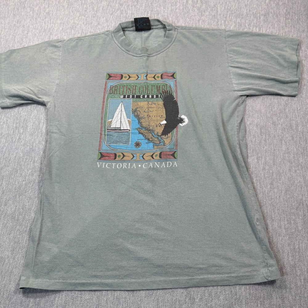 Victoria Canada T-Shirt Men XL British Columbia West Coast Eagle Vintage 90